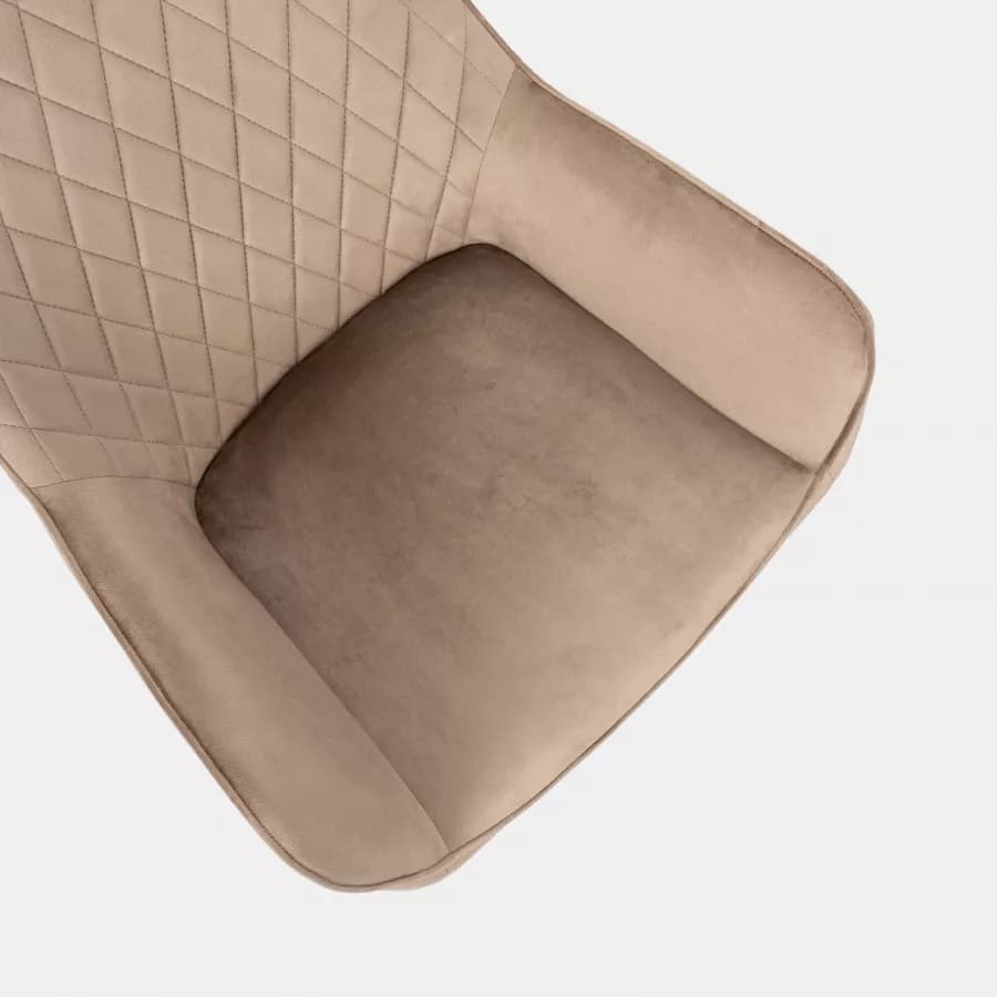 Poltrona con braccioli in velluto beige - Viper