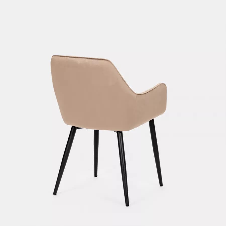 Poltrona con braccioli in velluto beige - Viper