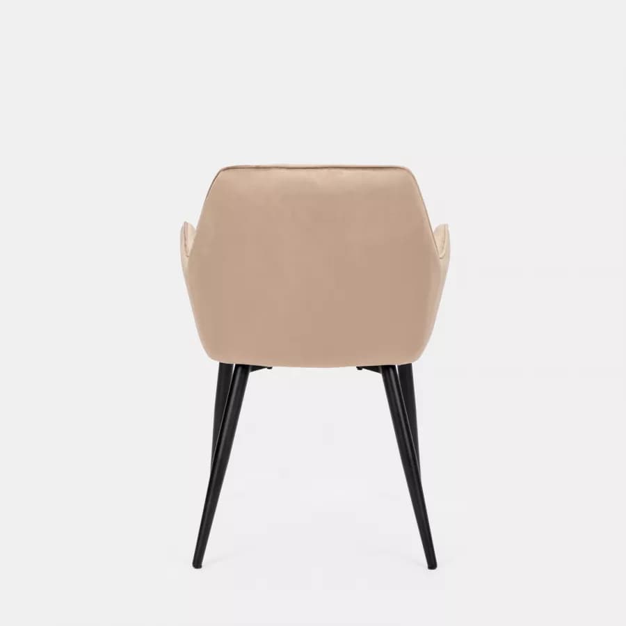 Poltrona con braccioli in velluto beige - Viper