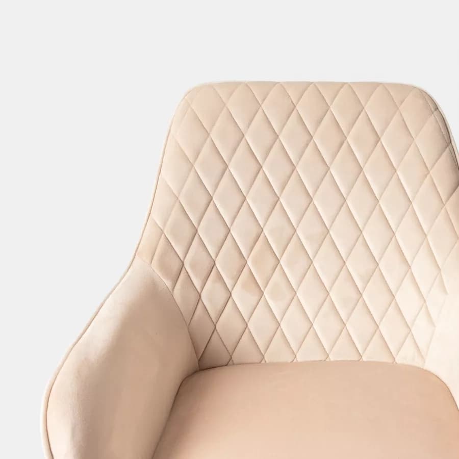 Poltrona con braccioli in velluto crema - Viper