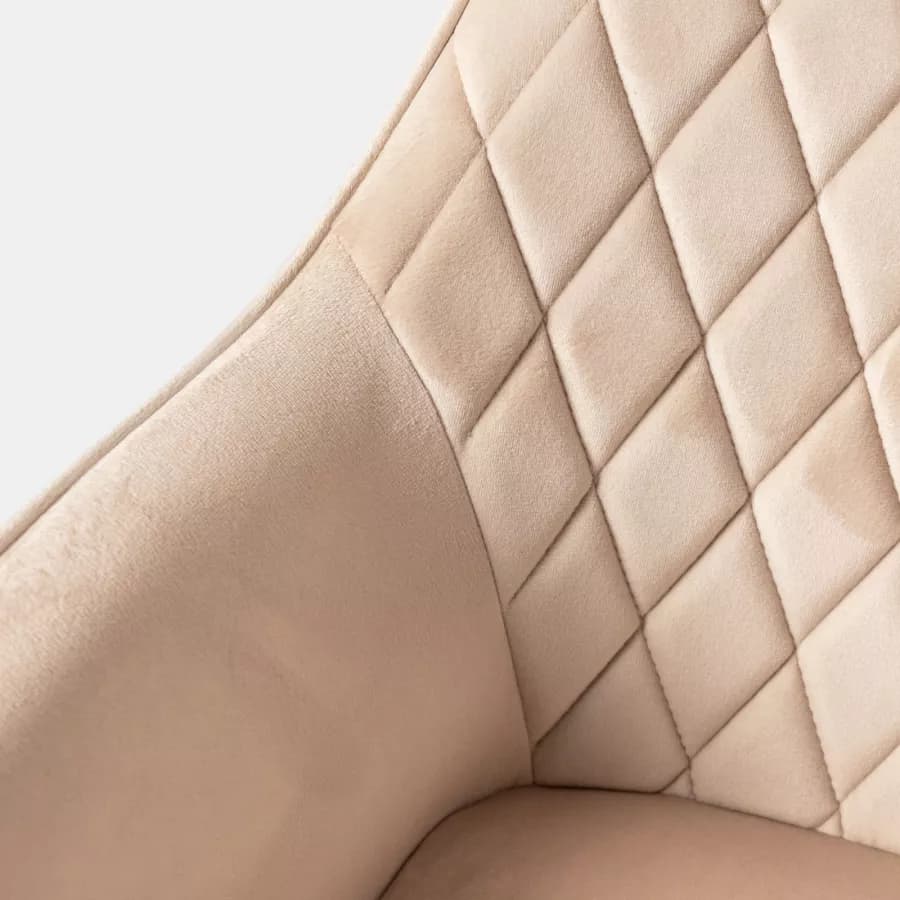 Poltrona con braccioli in velluto crema - Viper