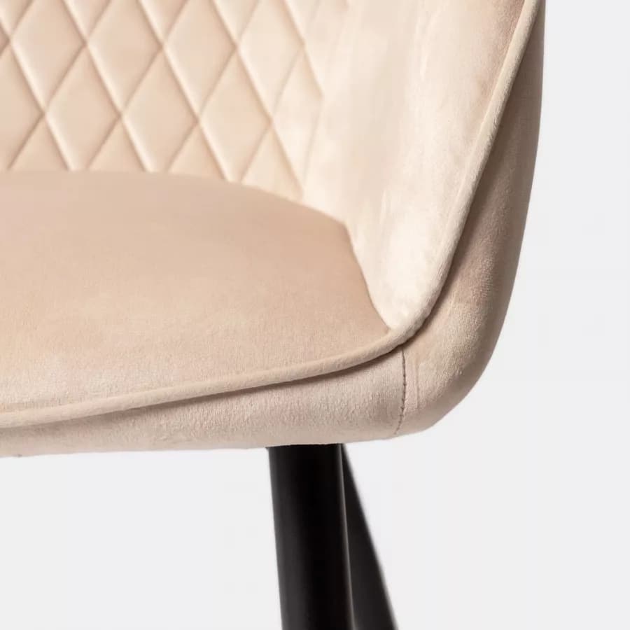 Poltrona con braccioli in velluto crema - Viper