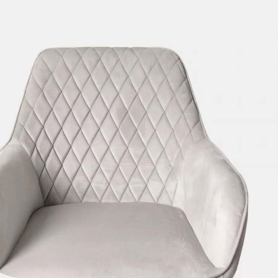 Poltrona con braccioli in velluto grigio chiaro - Viper