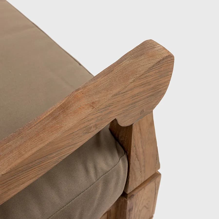 Poltrona da esterno in teak con cuscini antracite - Iguazu