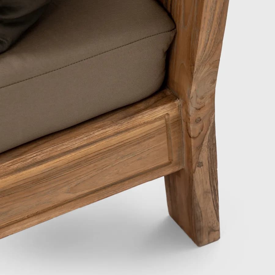 Poltrona da esterno in teak con cuscini antracite - Iguazu