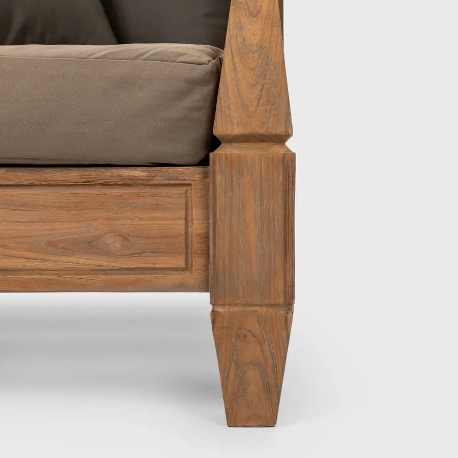 Poltrona da esterno in teak con cuscini antracite - Iguazu