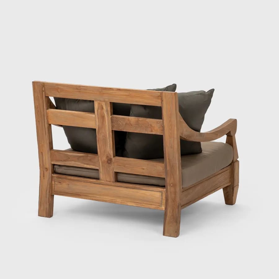 Poltrona da esterno in teak con cuscini antracite - Iguazu
