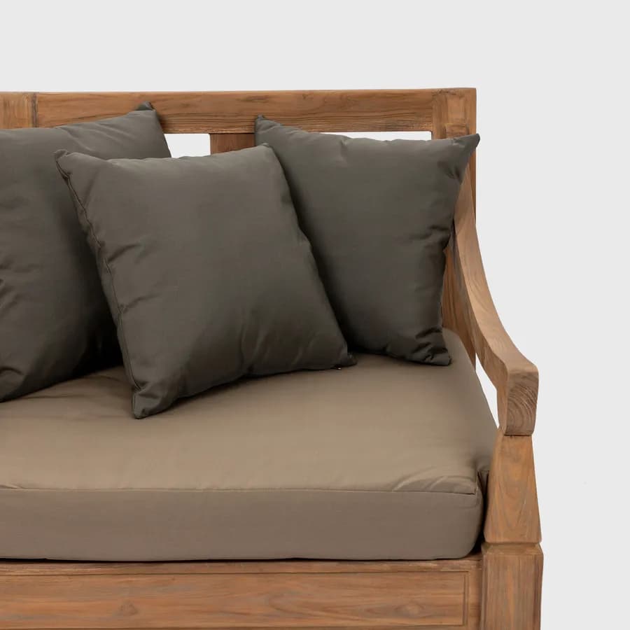 Poltrona da esterno in teak con cuscini antracite - Iguazu