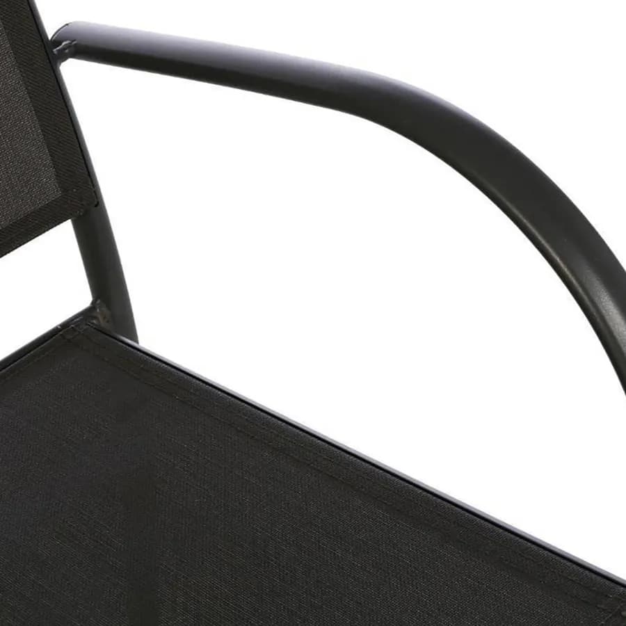 Sedia da giardino con braccioli tondi in alluminio e textilene grigio - Pozar
