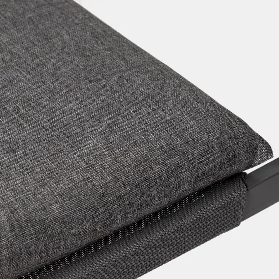 Sedia con braccioli effetto legno grigio in acciaio e corda grigio scuro - Reagan