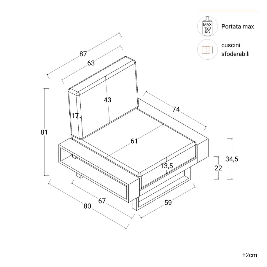 Poltrona da giardino in alluminio bianco con cuscini beige - Parfa