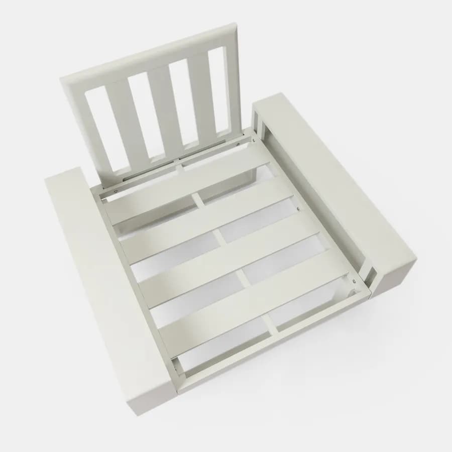 Poltrona da giardino in alluminio bianco con cuscini beige - Parfa