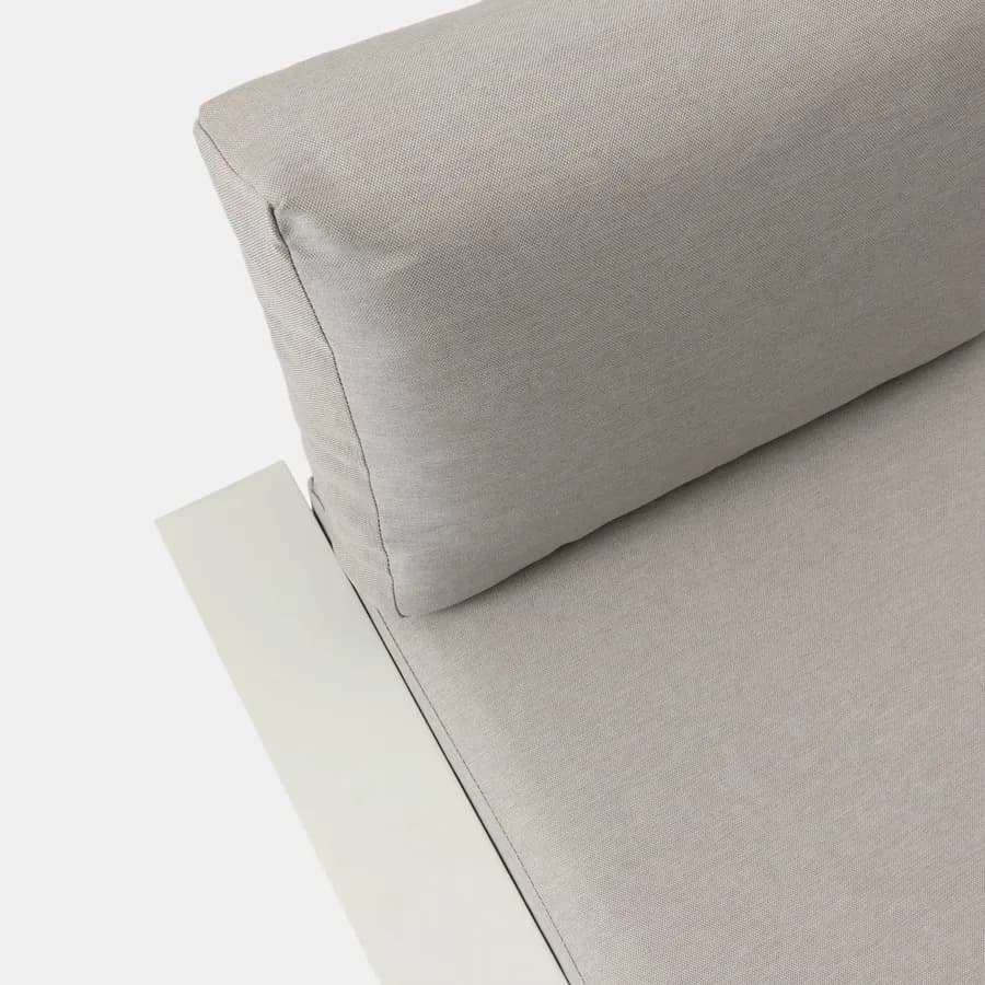 Poltrona da giardino in alluminio bianco con cuscini beige - Parfa