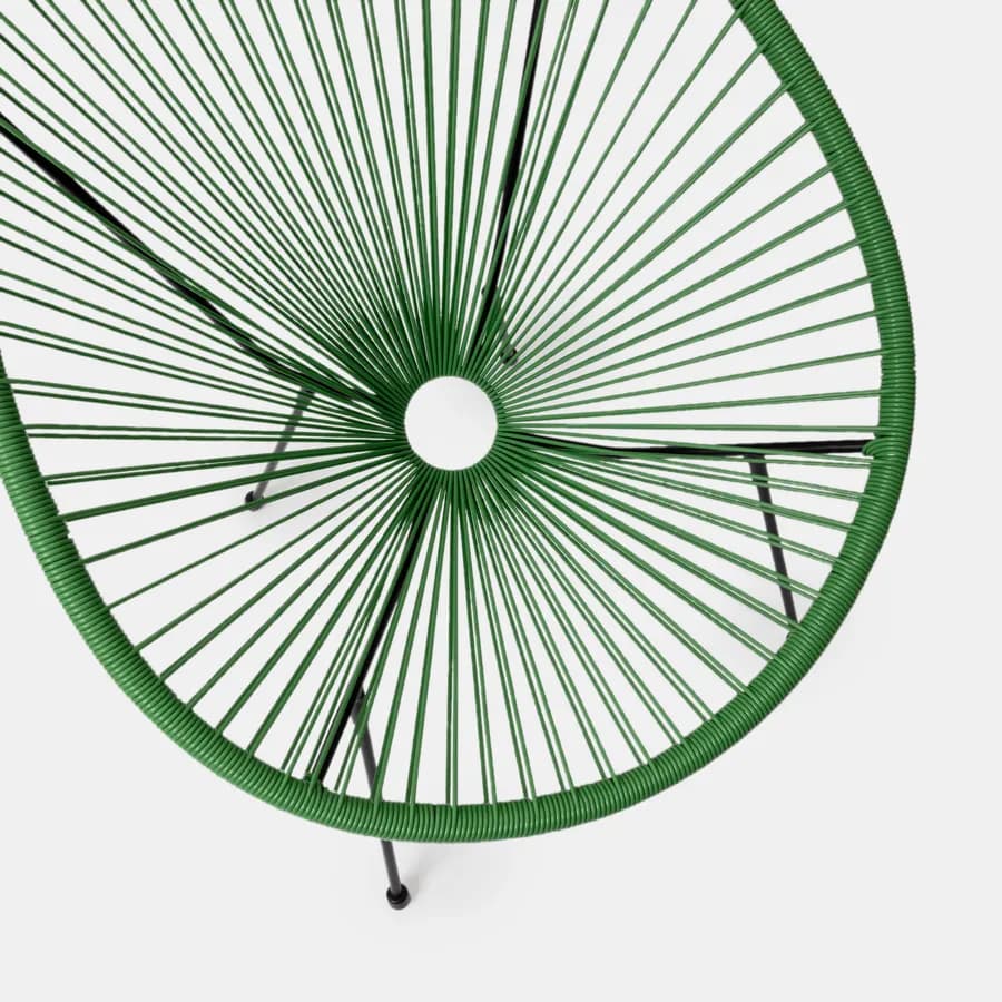 Poltrona da giardino in metallo nero rivestita in corda verde - Kalimba