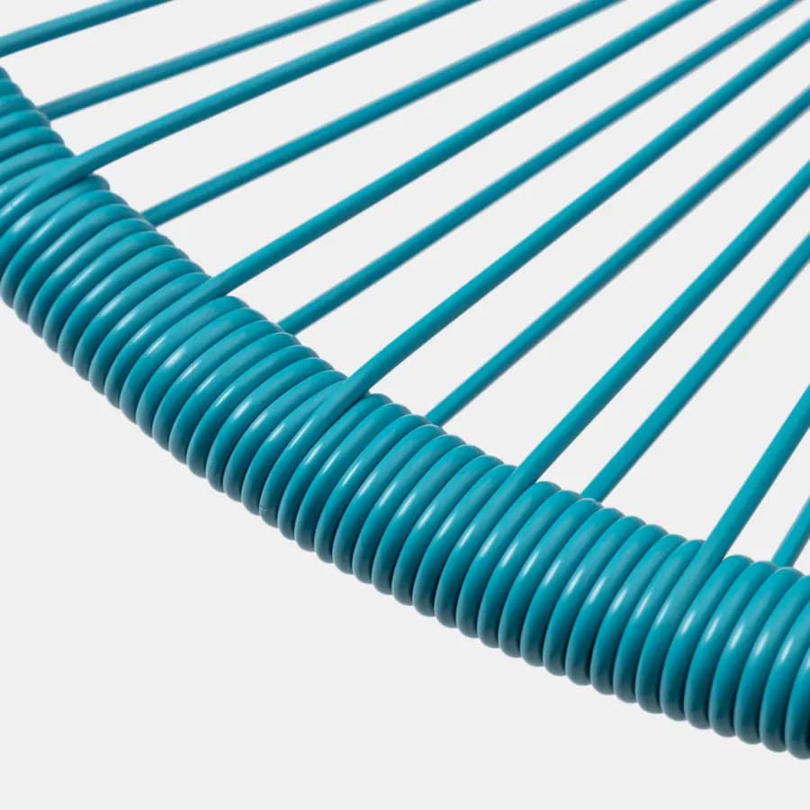 Poltrona da giardino in metallo nero rivestita in corda azzurro - Kalimba