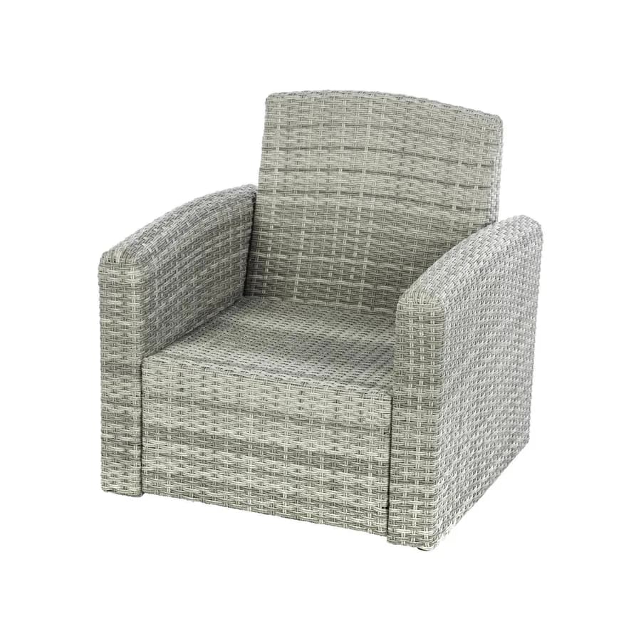 Poltrona da giardino in polyrattan naturale con cuscini - Zaltana