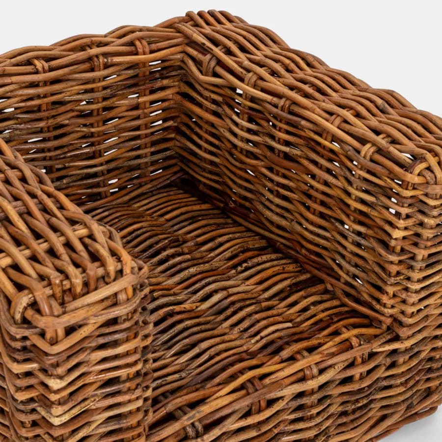 Poltrona in rattan naturale con soffici cuscin ecrù - Daril