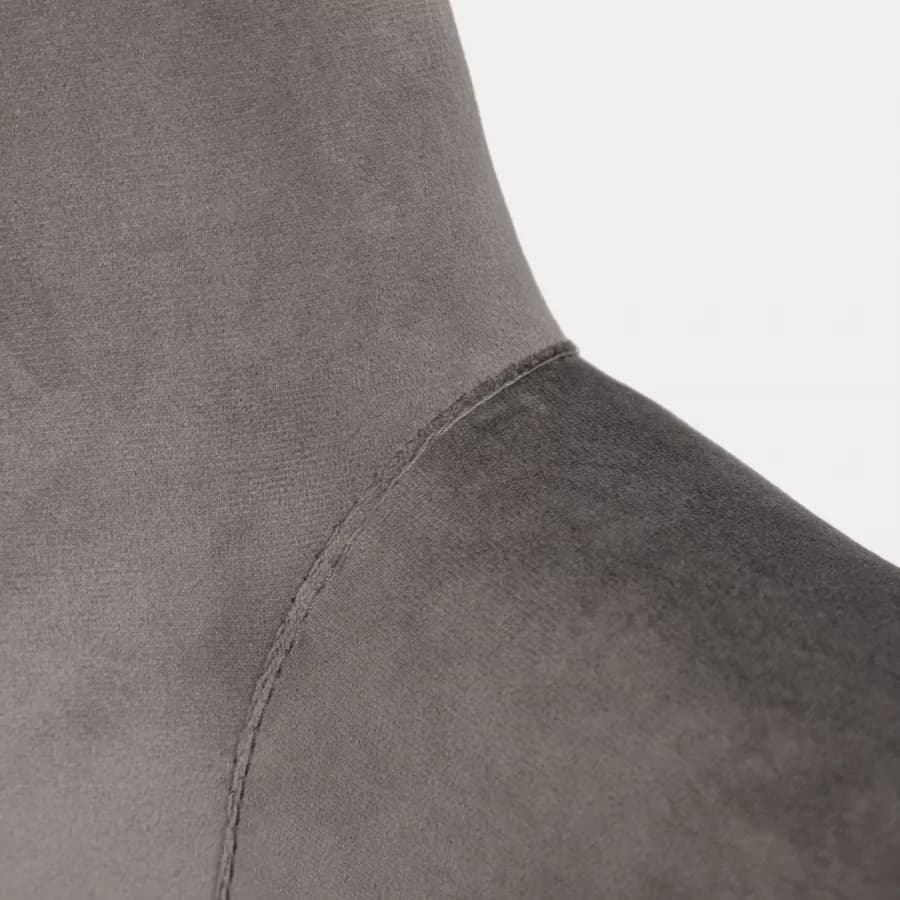 Poltrona in velluto grigio scuro con gambe in legno - Elenor