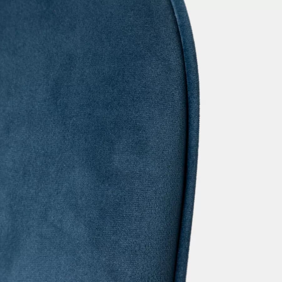 Poltrona da ufficio girevole imbottita in velluto trapuntato blu petrolio e base cromo - Sfinge Roller