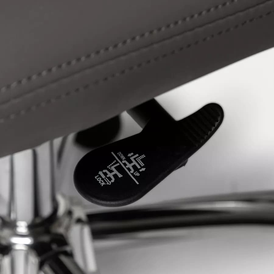 Poltrona da ufficio girevole in similpelle grigio scuro con struttura cromo - Supra