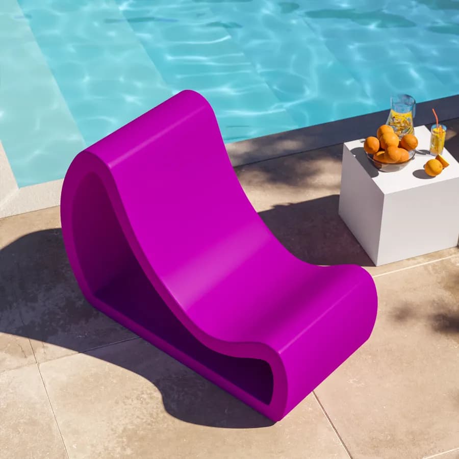 Poltrona design da esterno in polietilene viola - Flamink