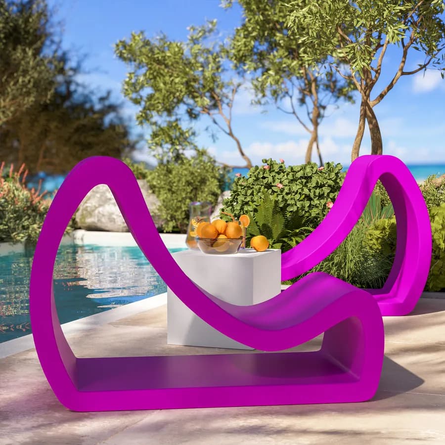 Poltrona design da esterno in polietilene viola - Flamink