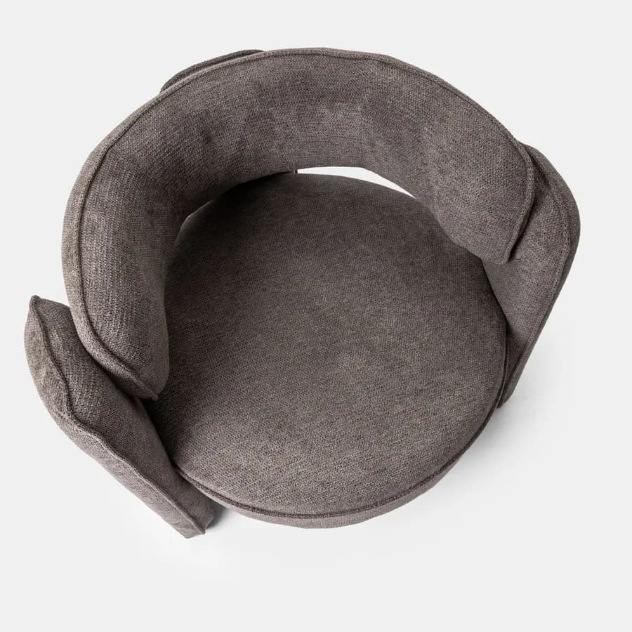 Poltrona design moderno in tessuto effetto maglia antracite - Vivian