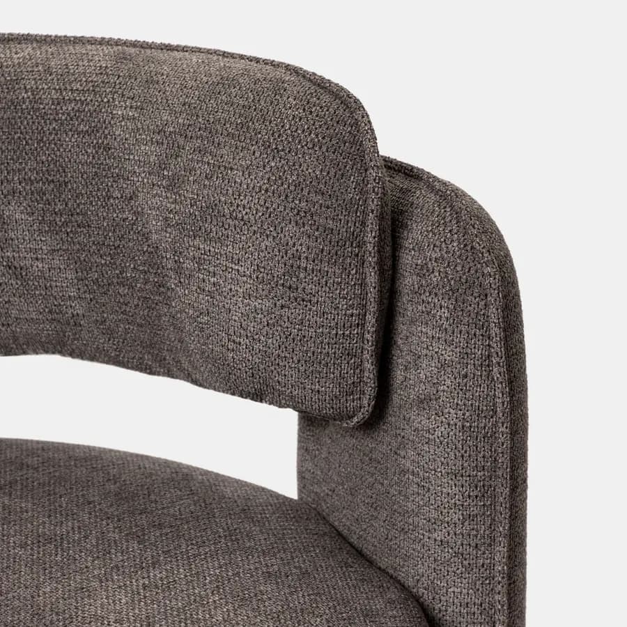Poltrona design moderno in tessuto effetto maglia antracite - Vivian