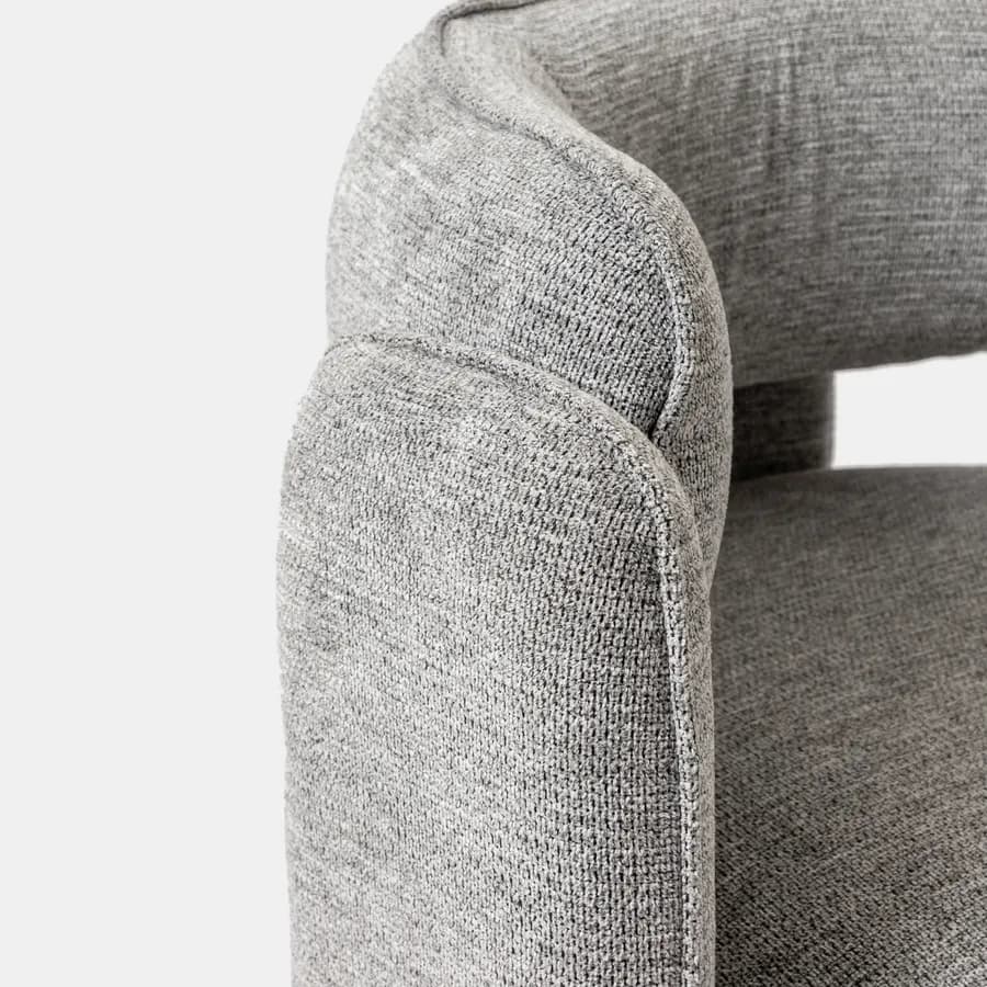 Poltrona design moderno tessuto effetto maglia grigio - Vivian