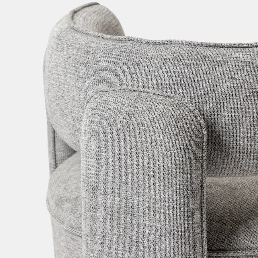 Poltrona design moderno tessuto effetto maglia grigio - Vivian