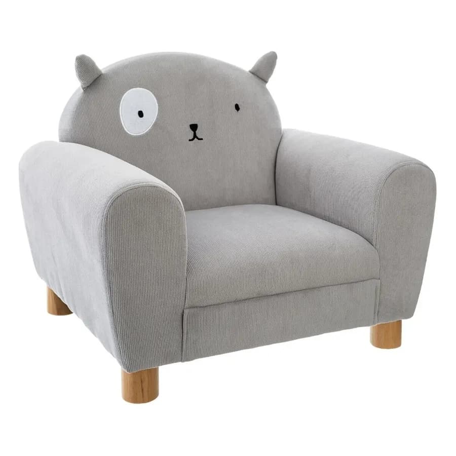 Poltrona gatto per bambini 51x44h cm in tessuto grigio - Kids