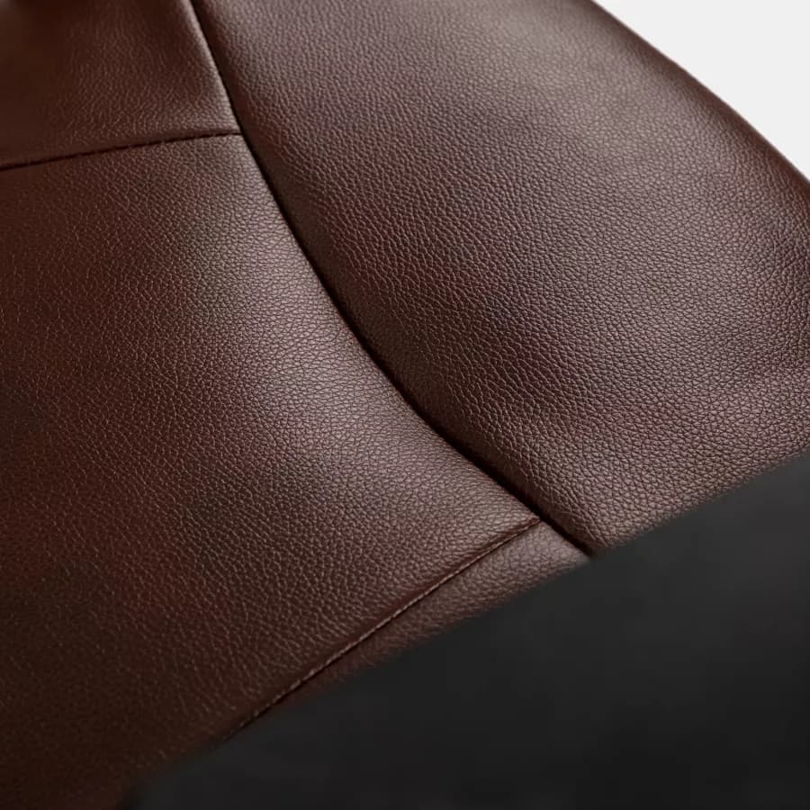 Poltrona girevole da ufficio in similpelle marrone con schienale alto - Roxy