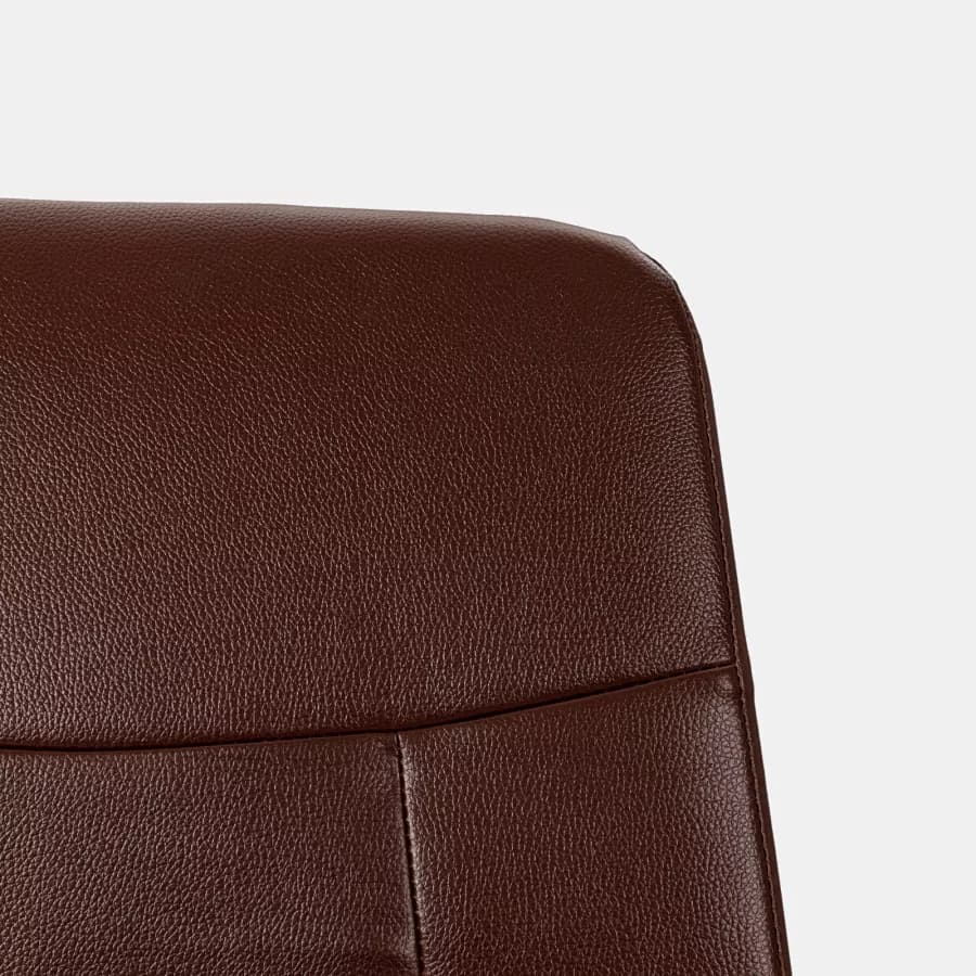 Poltrona girevole da ufficio in similpelle marrone con schienale alto - Roxy