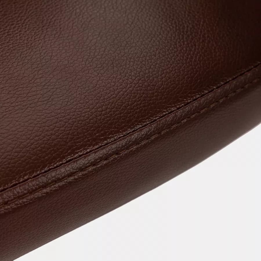 Poltrona girevole da ufficio in similpelle marrone con schienale alto - Roxy