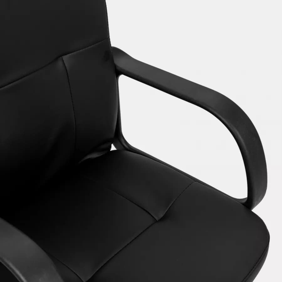 Sedia da ufficio girevole in similpelle nera - Magnum