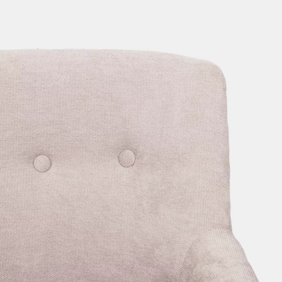 Poltrona imbottita in ciniglia beige con gambe nere - Ferry