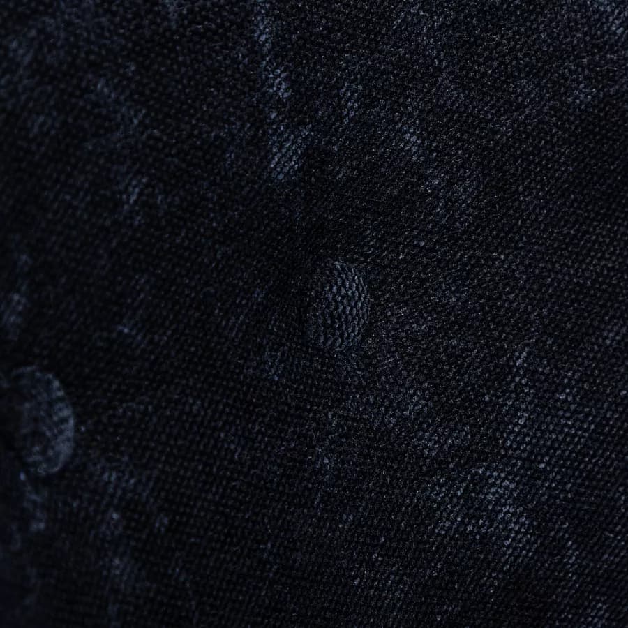 Poltrona imbottita in ciniglia blu notte e gambe nere - Ferry