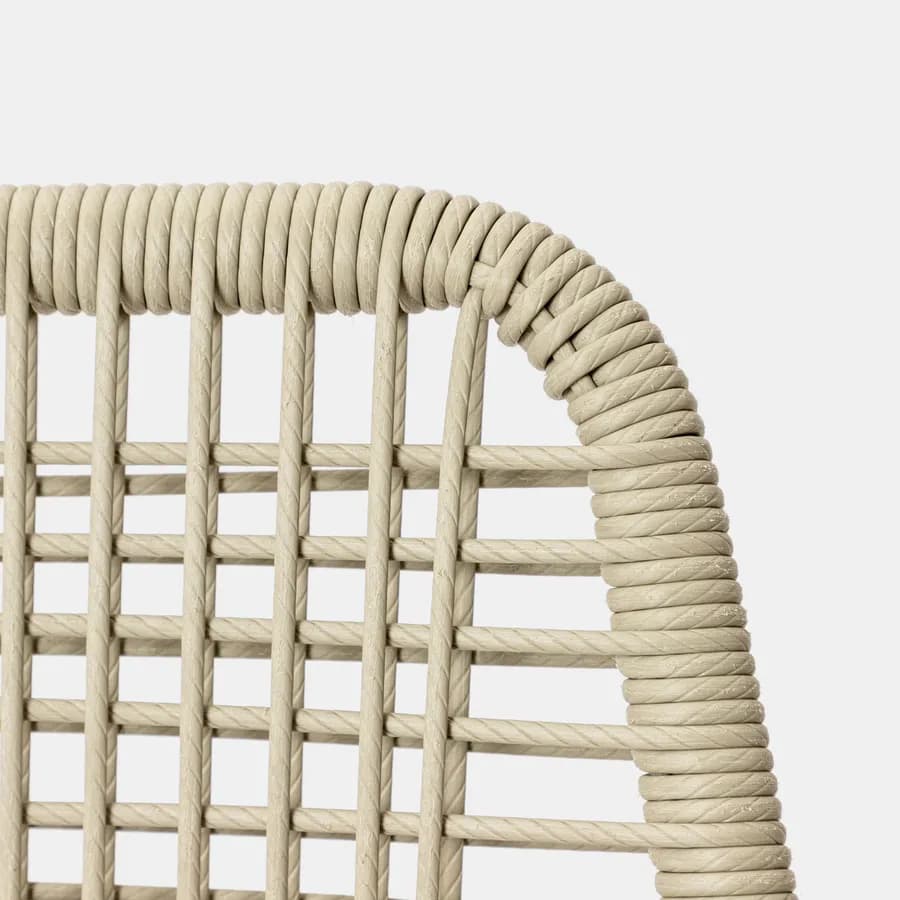 Sedia con braccioli in corda intrecciata beige - Levanto