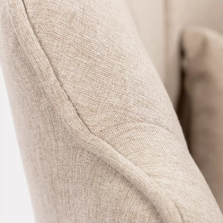 Poltrona in tessuto beige con gambe oro - Oden