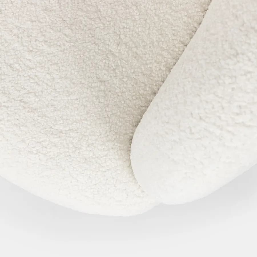 Poltrona in tessuto teddy bianco con braccioli e gambe nere - Jinny