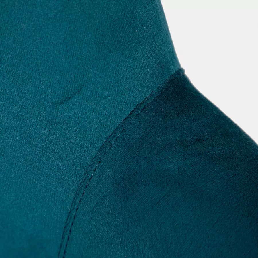 Poltrona in velluto blu petrolio con gambe in legno - Elenor