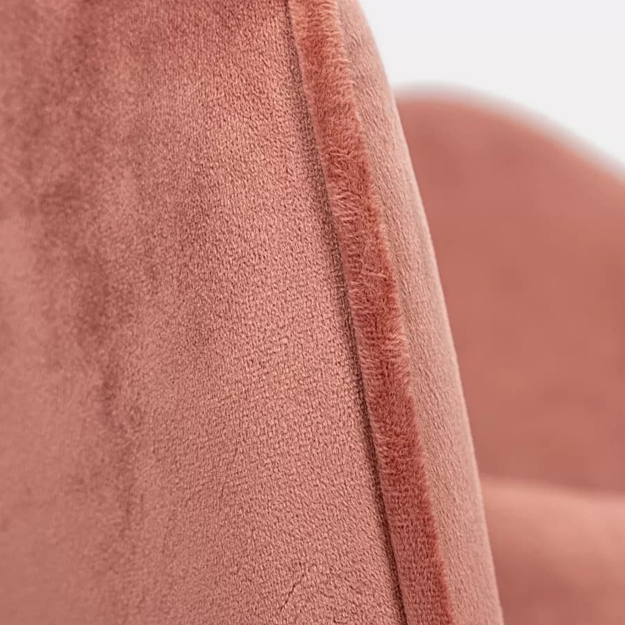 Poltrona in velluto rosa antico con gambe oro - Oden
