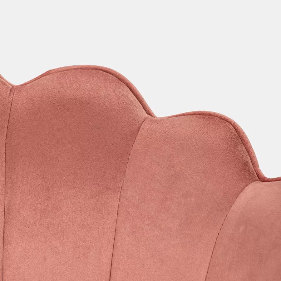 Poltrona in velluto rosa antico con gambe oro - Oden