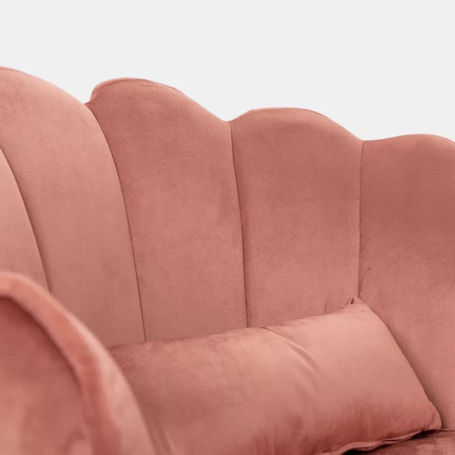Poltrona in velluto rosa antico con gambe oro - Oden