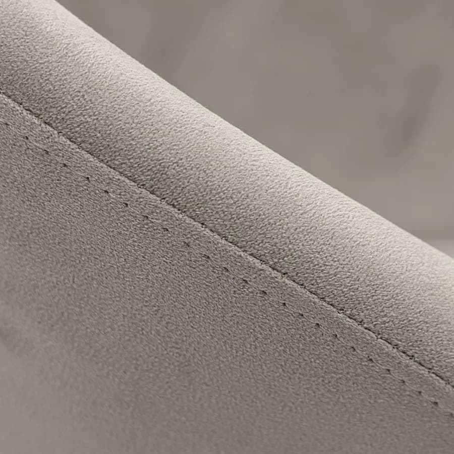 Poltrona in velluto grigio con schienale tondo e gambe oro - Cross