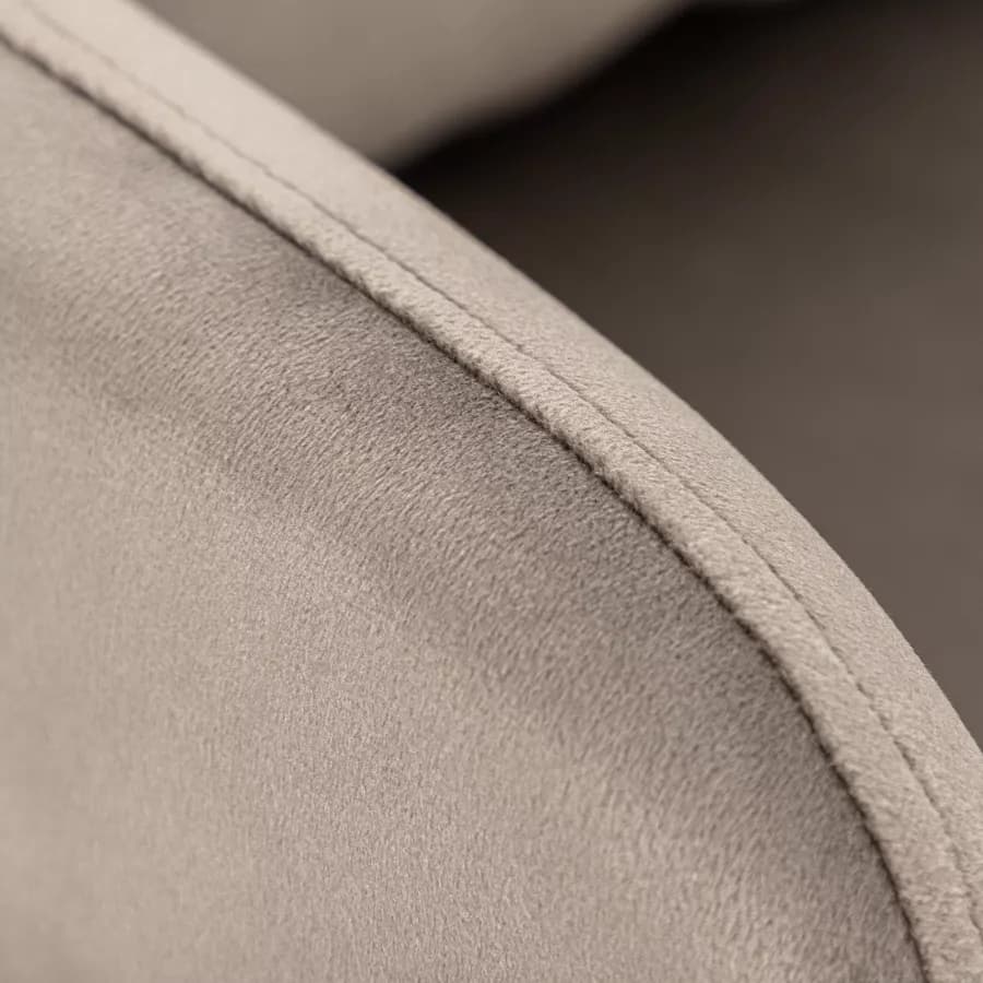 Poltrona in velluto grigio fumo con braccioli - Mallory