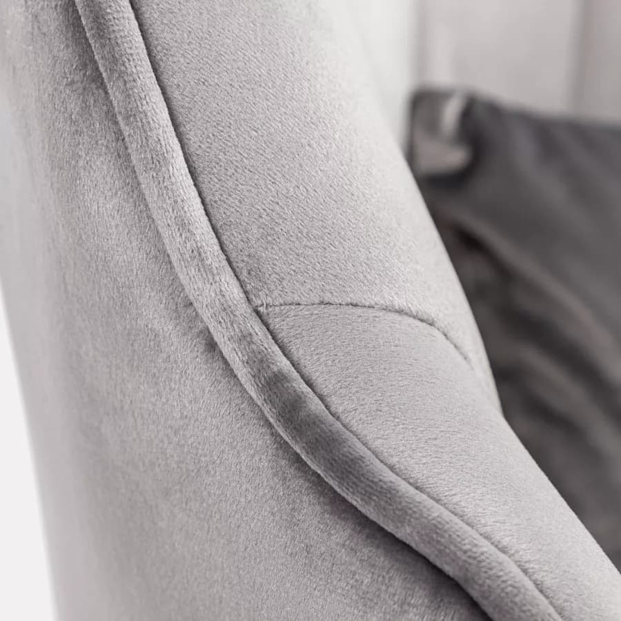 Poltrona in velluto grigio con gambe oro - Oden