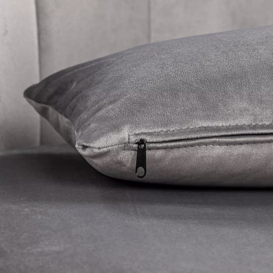 Poltrona in velluto grigio con gambe oro - Oden