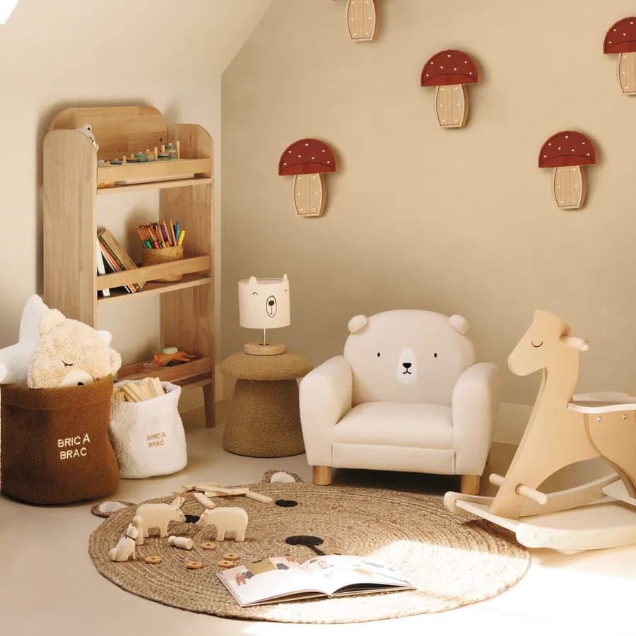 Poltrona orsetto per bambini 51x44h cm in tessuto beige - Kids
