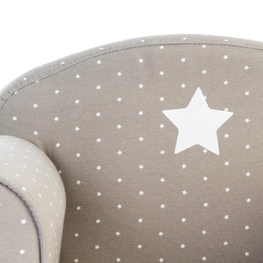 Poltrona per bambini 49x44h cm in tessuto beige e stelle - Stardust